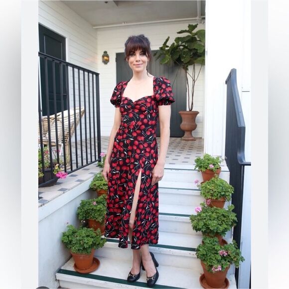 Reformation Lacey Dress Cherry Print - Picture 9 of 9